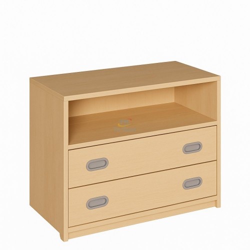 TIA-SPORT storage cabinet with 2 drawers and open shelf (102×60×45 cm)
