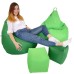 TIA-SPORT Pear Beanbag Set 140x100 cm x2 + 40x40 cm Poufs x2