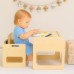 TIA-SPORT Montessori Table + Chair with book shelf 2-in-1 set (size L)