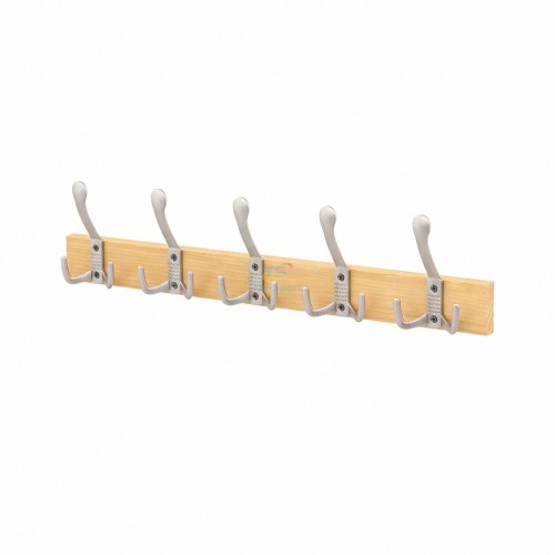 TIA-SPORT compact wall-mounted hook rail, 5 hooks