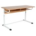 School Desk, Double Student Table on Flat-Oval Tube, Sizes 4-7