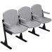 Upholstered 3-Seat Assembly Hall Chair, Faux Leather