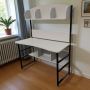Metal-Frame Desk with Shelving Unit