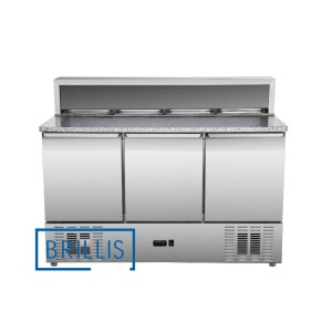 BRILLIS PS903 Refrigerated Pizza Table, 3 Doors