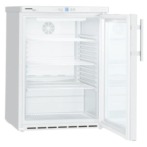 Барна холодильна шафа Liebherr FKUv 1613 Premium White, об'ємом 130 л зі скляними дверима