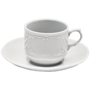 Чашка 1В1 з блюдцем в стилі прованс F2391 + F2392 Alt Porcelain серія Flora