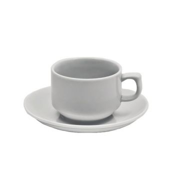 Чашка біла 1В1 з блюдцем F0996 + F0998-6 Alt Porcelain