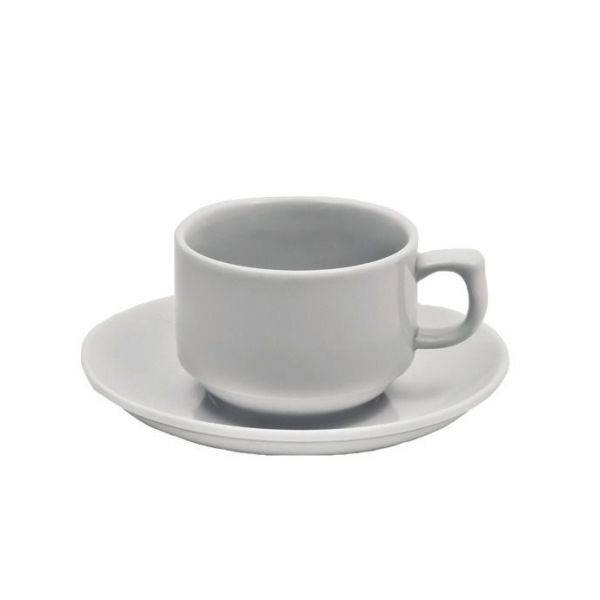 Чашка белая 1В1 с блюдцем F0996 + F0998-6 Alt Porcelain