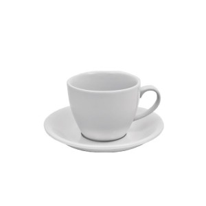 Чашка біла фарфорова з блюдцем F0771 + F0772 Alt Porcelain