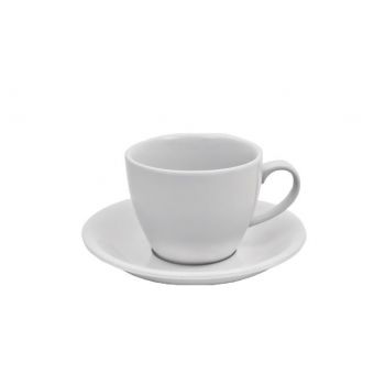 Чашка біла фарфорова з блюдцем F0771 + F0772 Alt Porcelain