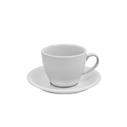 Чашка біла фарфорова з блюдцем F0771 + F0772 Alt Porcelain