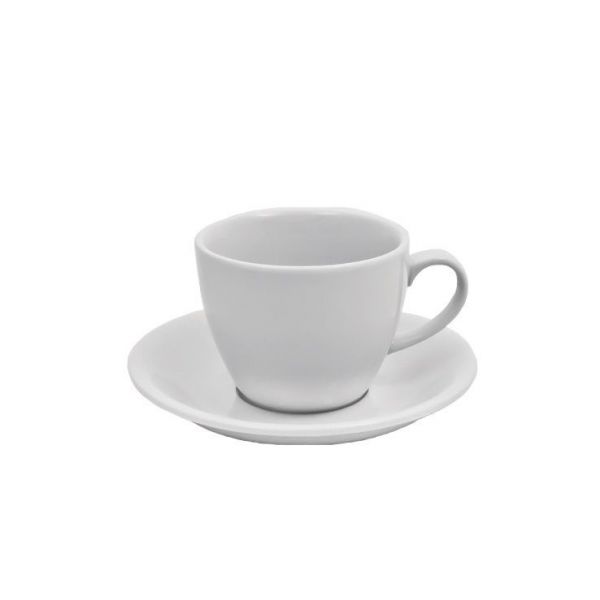 Чашка біла фарфорова з блюдцем F0771 + F0772 Alt Porcelain
