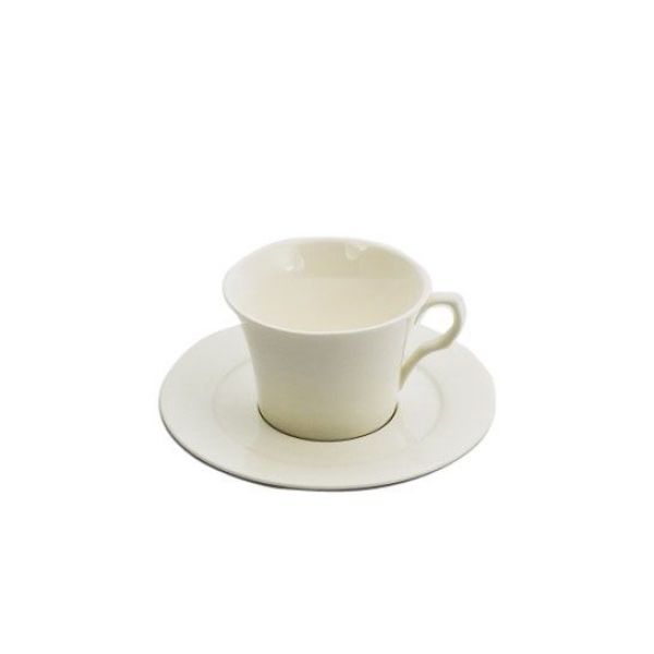 Чашка кофейная из костяного фарфора с блюдцем YF248 Alt Porcelain