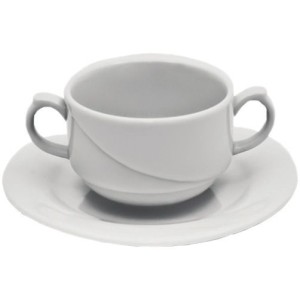 Фарфорова бульйонниця з блюдцем F1298 + F1293 Alt Porcelain серія Laura