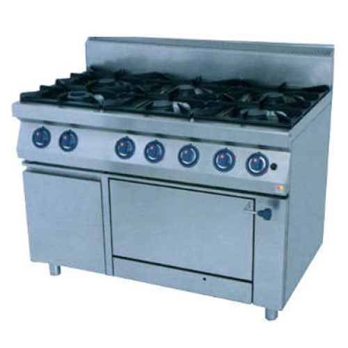 Плита газова Kogast PS-T67/1-0, 6 конфорок з духовкою