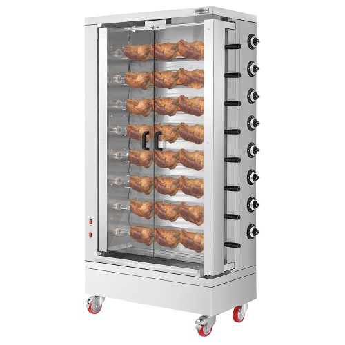 Газовый гриль-ротисьер для кур GGM Gastro GHGE48, 8 шампуров до 48 тушек