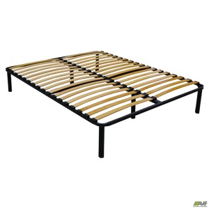AMF Standard Reinforced Bed Frame with Legs, 1600x2000 mm, Black, Art. 045139