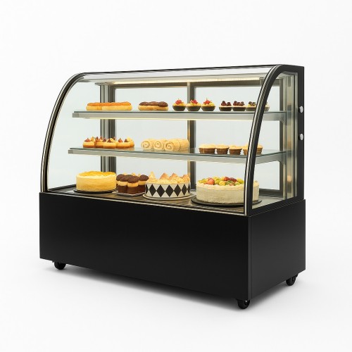 Кондитерська холодильна вітрина HURAKAN HKN-LPD210 BLACK кругла