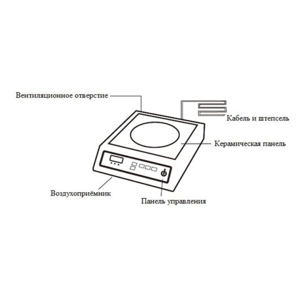 Плита індукційна 3500W HKN-ICF35M HURAKAN, з механічним управлінням