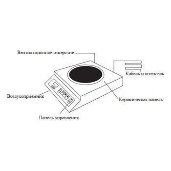 Плита індукційна 3500W HKN-ICW35M WOK HURAKAN, з механічним управлінням
