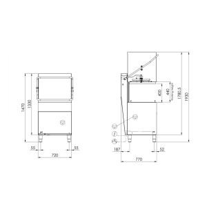 Посудомийна машина купольна Krupps K1500E, кошик 500×600 мм, до 60 кошиків/год