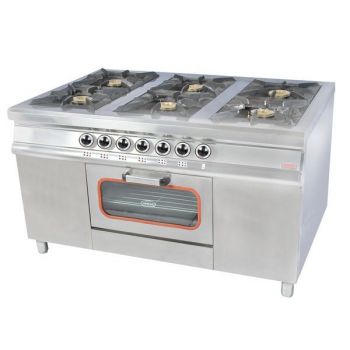 Промышленная газовая плита Pimak МО15-6-2 6-ти конфорочная с духовкой