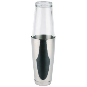 APS Boston Shaker, 2-Piece Set (Stainless Steel 700 ml + Glass 400 ml), Art. 93140