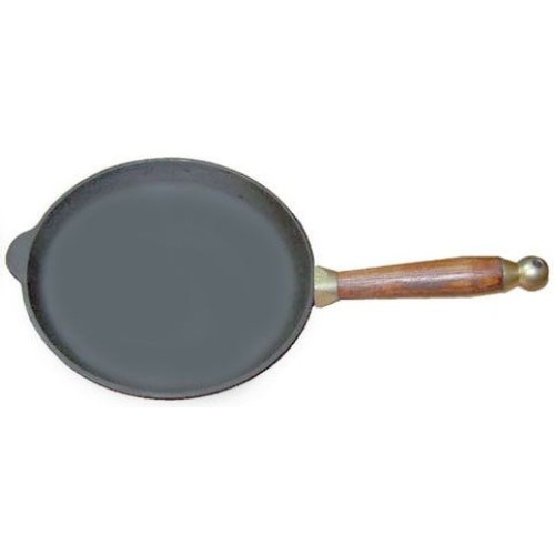 Сковорода чавунна (22 см) з дерев'яною ручкою