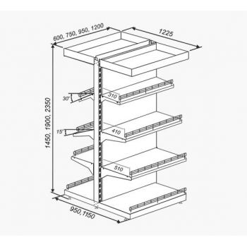 Стеллаж двусторонний (островной)