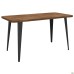 AMF Cherry 1400 Dining Table, black graphite frame/oak Livorno top, art. 221124