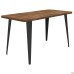 AMF Cherry 1400 Dining Table, black graphite frame/oak Livorno top, art. 221124