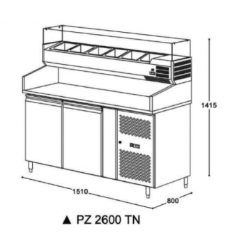 Стіл для піци COOLEQ PZ 2600TN VRX 1500/380