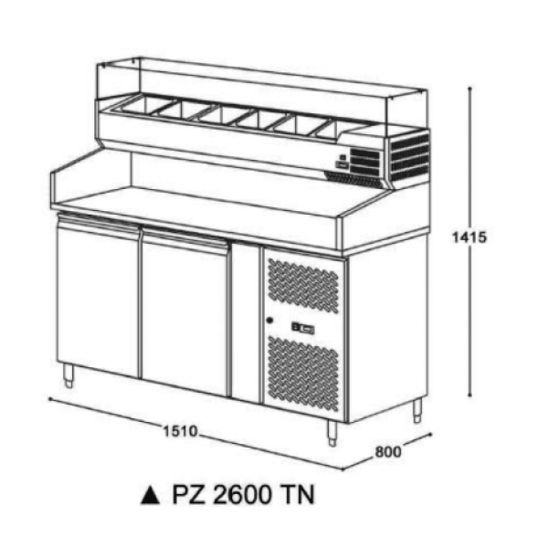 Стол для пиццы COOLEQ PZ 2600TN VRX 1500/380