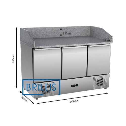 BRILLIS PZ903 Refrigerated Pizza Prep Table