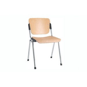 Nowy Styl Era wood chrome Visitor Chair