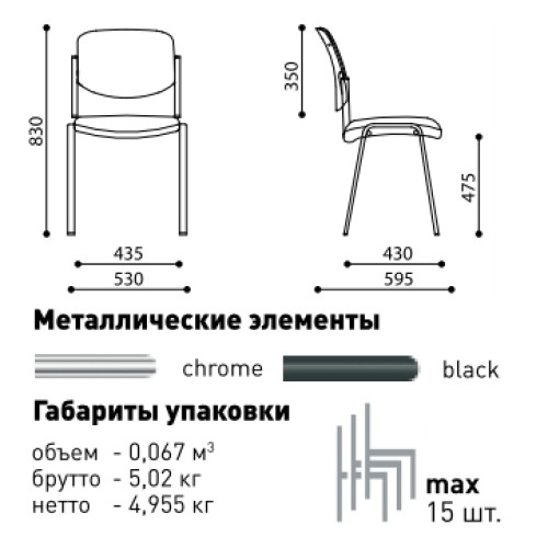 Nowy Styl Era Plast Black Visitor Chair