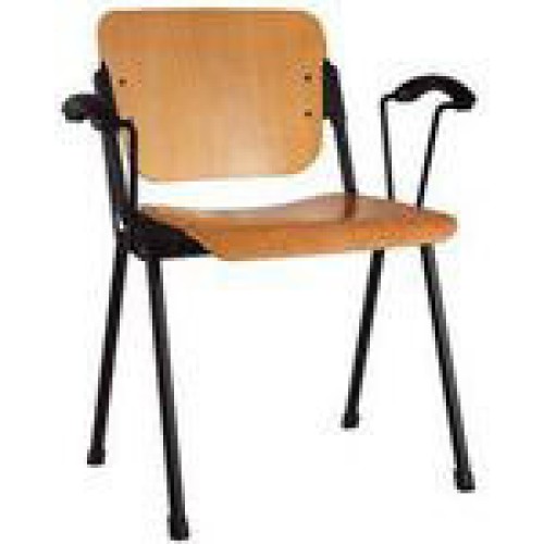 Nowy Styl Era wood arm black Visitor Chair