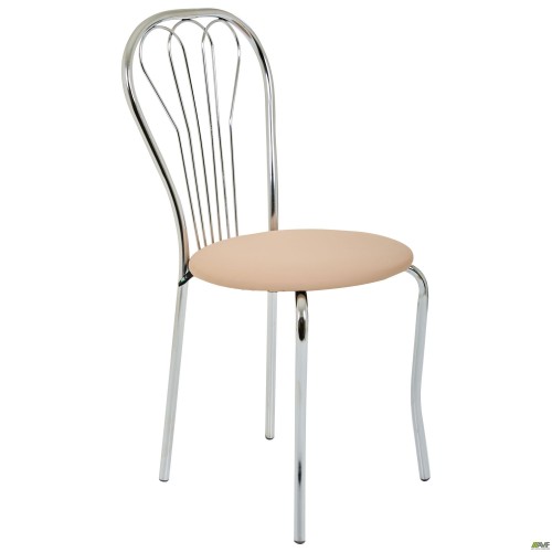 AMF Vanessa Chrome Chair, Beige Faux Leather, art. 218681