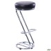 AMF Zeta High Stool, Chrome, Black Faux Leather, art. 050228