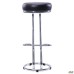 AMF Zeta High Stool, Chrome, Black Faux Leather, art. 050228