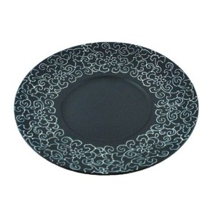 Тарілка кругла чорна матова з візерунком FC0031-10 Alt Porcelain Delux
