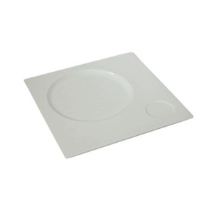 Тарілка квадратна під круглу бамбукову підставку F2784-12 Delux Alt Porcelain