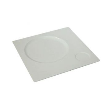 Тарілка квадратна під круглу бамбукову підставку F2784-12 Delux Alt Porcelain