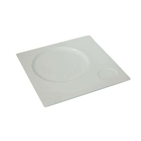 Тарелка квадратная под круглую бамбуковую подставку F2784-12 Delux Alt Porcelain