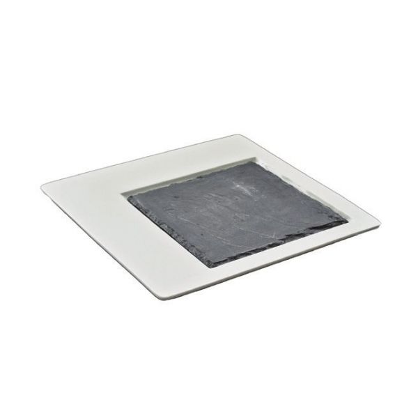 Тарілка квадратна з каменем Delux Alt Porcelain F2695-12 + F2790-7,5