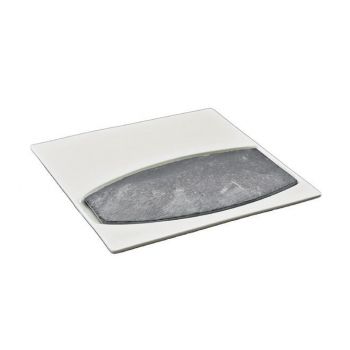 Тарілка квадратна з каменем овальним F2781-10 + F2785-9 Delux Alt Porcelain