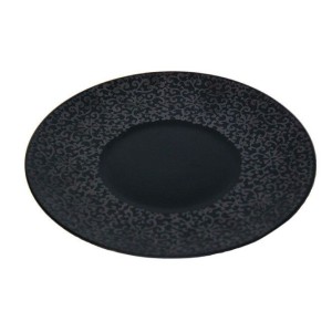Тарілка матова чорна з квітковим візерунком FC0010-12 Delux Alt Porcelain