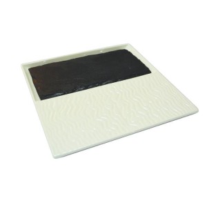 Тарілка на 2 відділення з каменем прямокутним F2614-12 + F2793-11 Delux Alt Porcelain