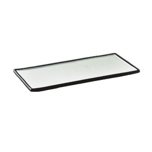 Тарілка вузька біла з чорними краями F2935BY-14W Alt Porcelain Delux
