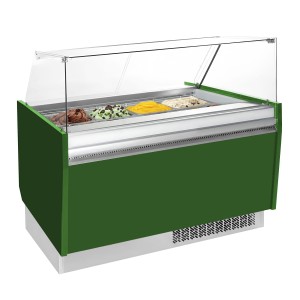 Витрина для мороженого GGM Gastro LIAM ESTI15G, зелёная